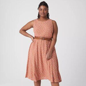 Lane Bryant Orange Polka Dot Dress  - Size 24W
